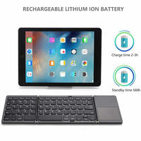 OUTMIX nowa przenośna Mini trzy składana klawiatura Bluetooth bezprzewodowa składana klawiatura Touchpad dla IOS Android Windows ipad Tablet 2